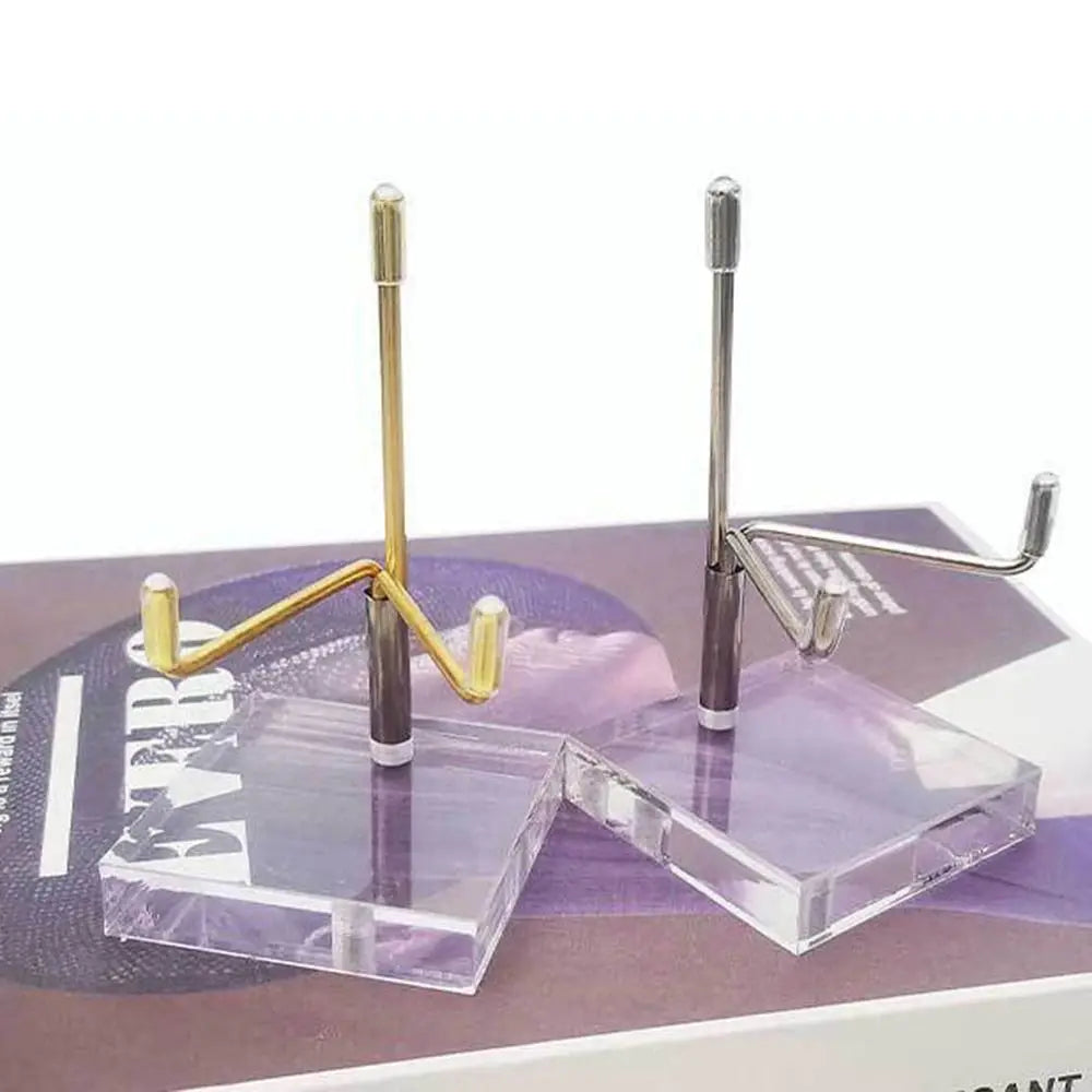 Metal Mineral Display Glassball Base Stand With Acrylic Base For Crystal Ball Base Stone Shelf