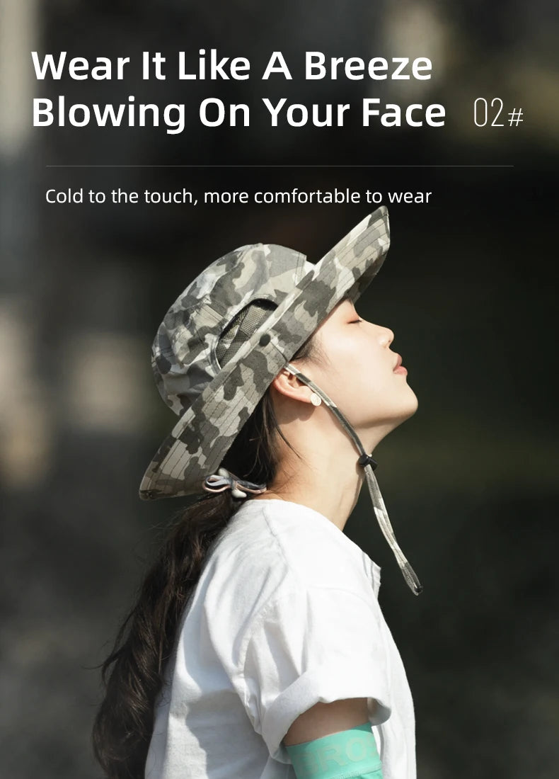 ROCKBROS Sun Hats Bucket Hats Summer Spring Breathable Adjustable Outdoor Anti-sun Sports Travel Beach Fishing Caps Adjult