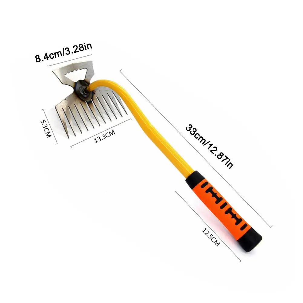 11 teeth Multi-function Weeder Grass Pot Soil Weeding Tool Manganese Steel Manual Excavator Refurbished Garden Land Herb Supply