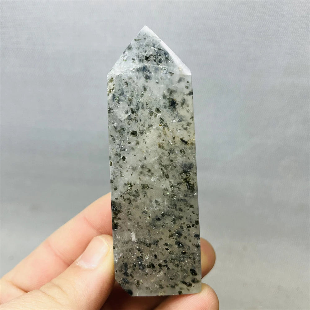 Black Tourmaline Tower Rainbow Crystal Epidote Crystal wand Stone Healing Spiritual Decoration Gift Witchcraft Meditation