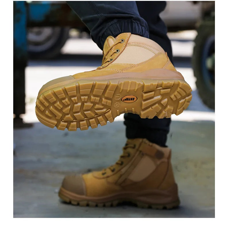 ROCKROOSTER Hiking Shoes Men Waterproof Hunting Boots Leather Safety Shoes Tactical Ankle steel toe Sneakers trekking Boots