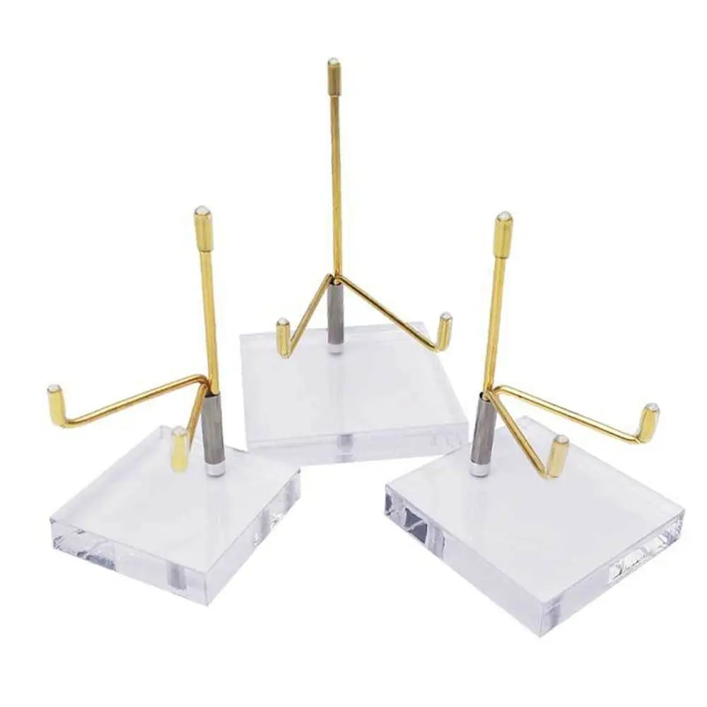 Metal Mineral Display Glassball Base Stand With Acrylic Base For Crystal Ball Base Stone Shelf