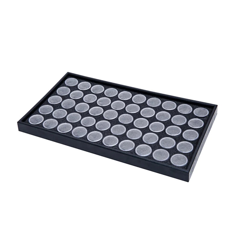 1Set Display Case Gemstone Storage Box Small Round Plastic Containers Box Jewelry Organizer Container With Foam