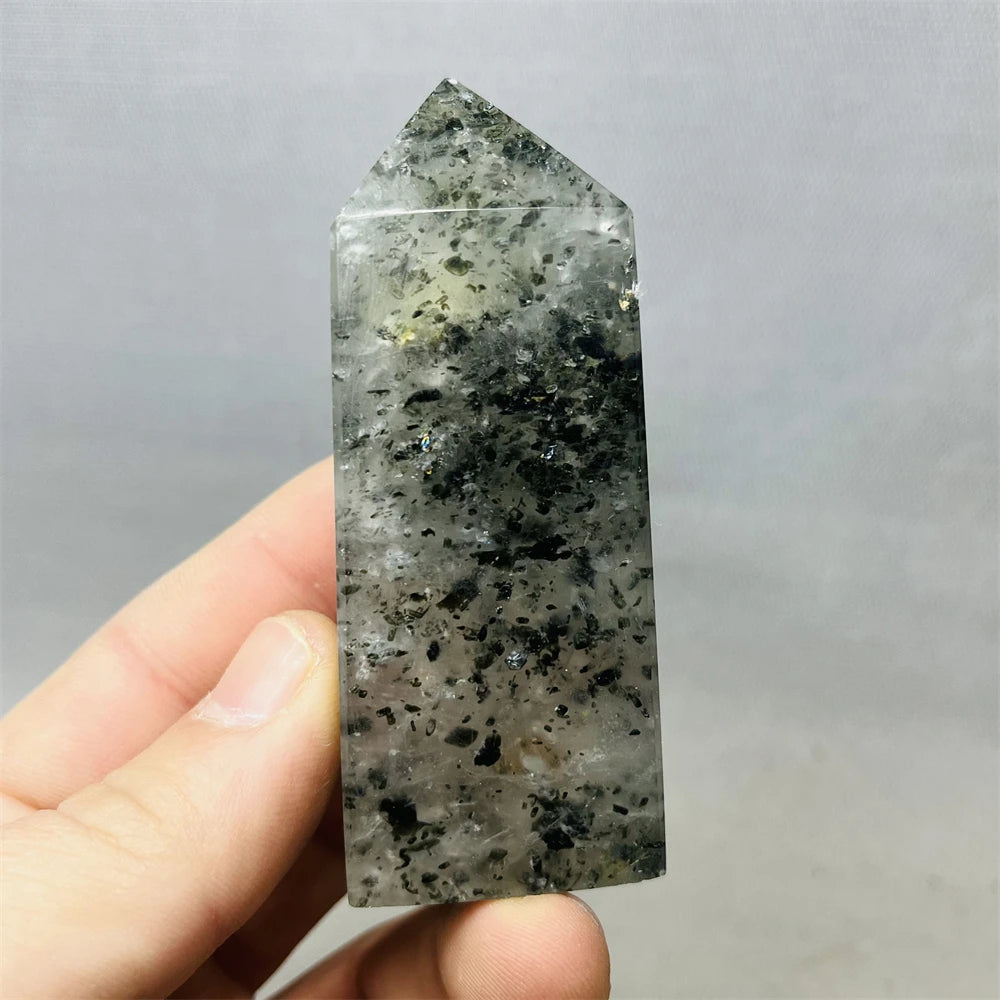 Black Tourmaline Tower Rainbow Crystal Epidote Crystal wand Stone Healing Spiritual Decoration Gift Witchcraft Meditation