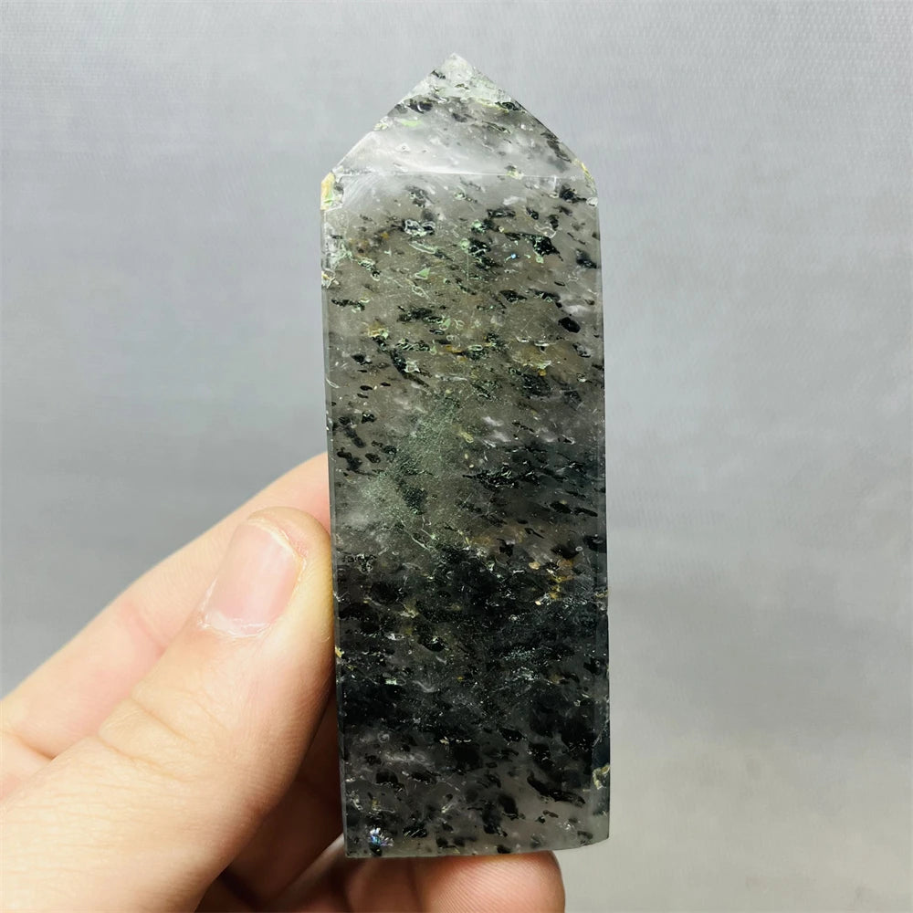 Black Tourmaline Tower Rainbow Crystal Epidote Crystal wand Stone Healing Spiritual Decoration Gift Witchcraft Meditation