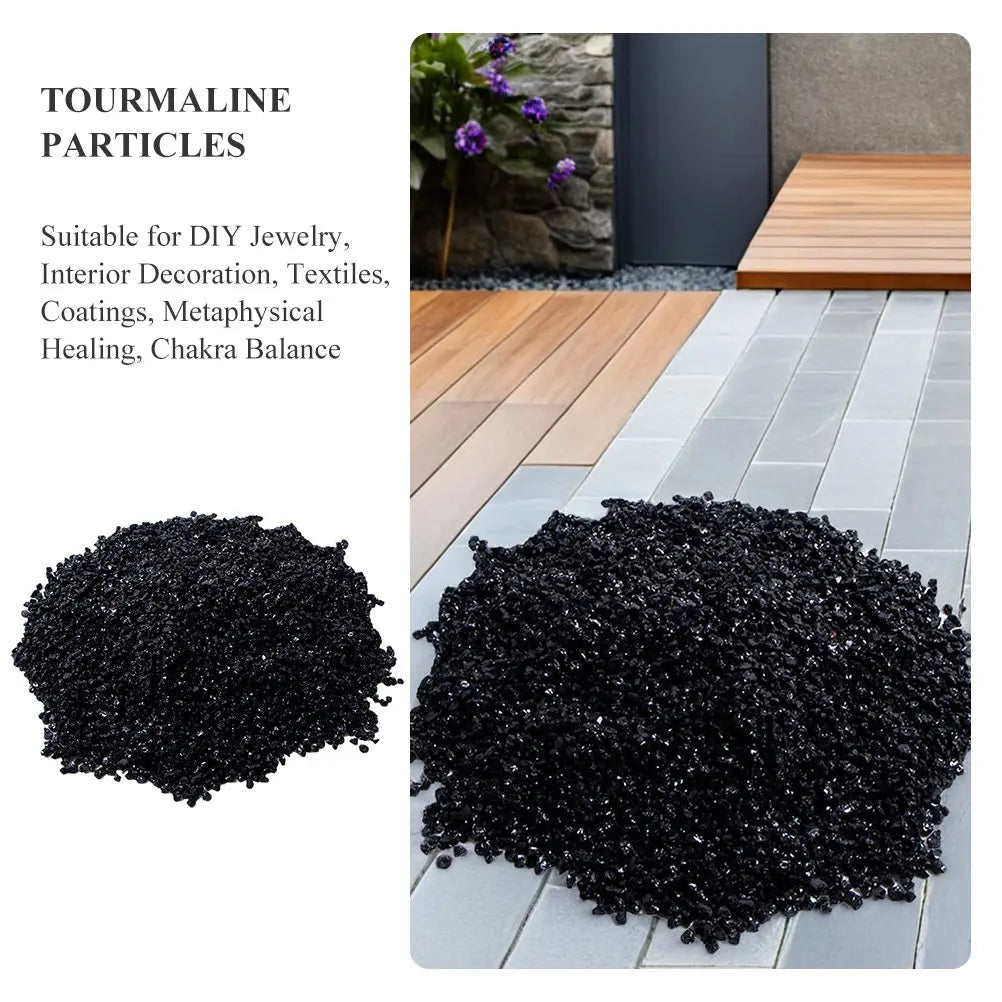 100G 2Mm Black Tourmaline Rock Particles for Jewelry Coating Metaphysical Healing Chakra Balancing