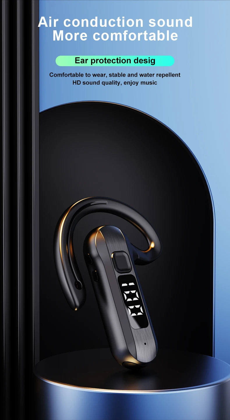 M26 Bone Conduction Wireless Headset Bluetooth 5.2 High Power Digital Display Voice Control To Answer Earless Business Headset