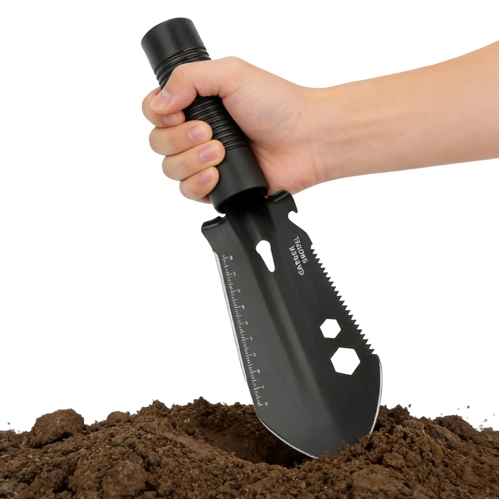 Survival Shovel 7 in 1 Multi-Function Entrenching Tool Heavy Duty Folding Spade with Pickaxe for Camping Emergency Gardening