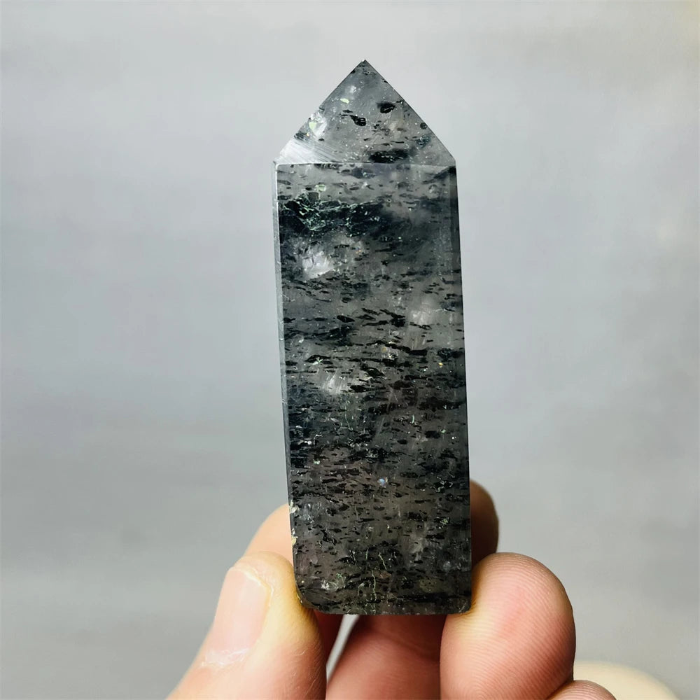 Black Tourmaline Tower Rainbow Crystal Epidote Crystal wand Stone Healing Spiritual Decoration Gift Witchcraft Meditation
