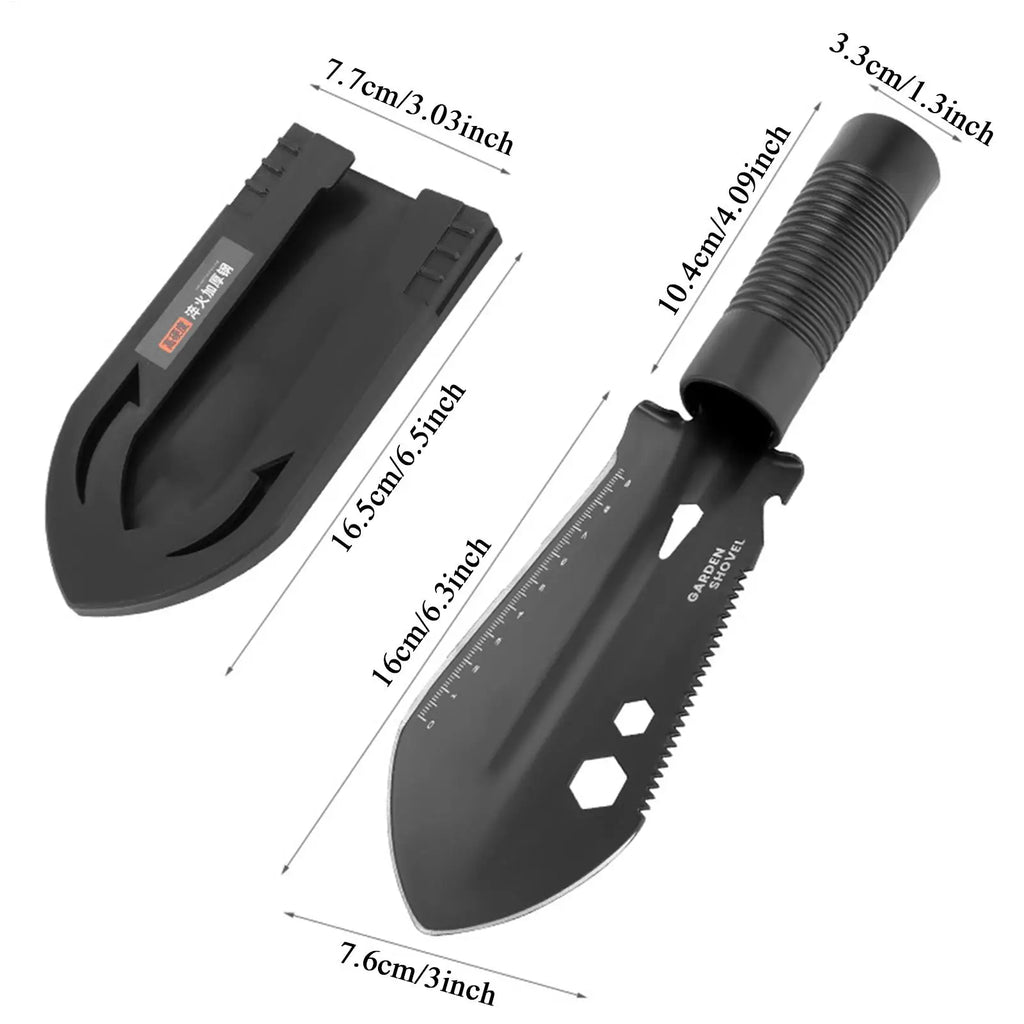 Survival Shovel 7 in 1 Multi-Function Entrenching Tool Heavy Duty Folding Spade with Pickaxe for Camping Emergency Gardening