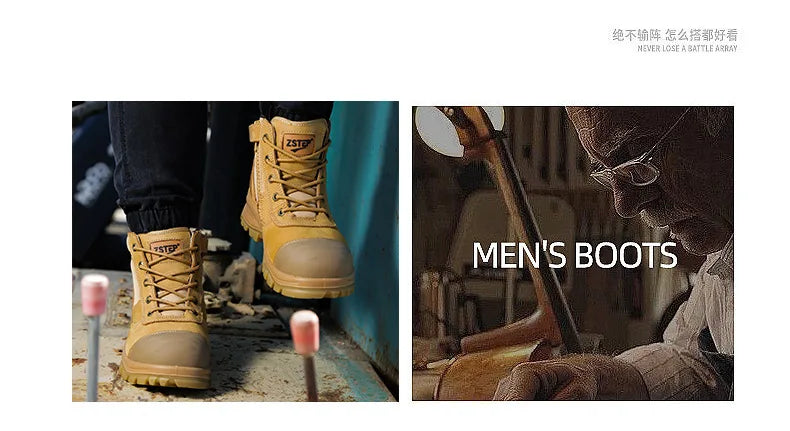 ROCKROOSTER Hiking Shoes Men Waterproof Hunting Boots Leather Safety Shoes Tactical Ankle steel toe Sneakers trekking Boots