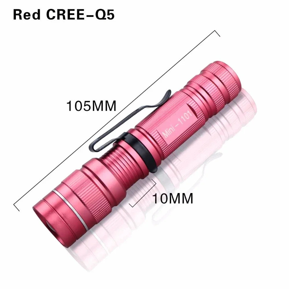 Mini LED Flashlight Q5 Portable Torch Flashlights 3 Modes Waterproof AA Battery Powered For Camping Hiking Emergency Lighting