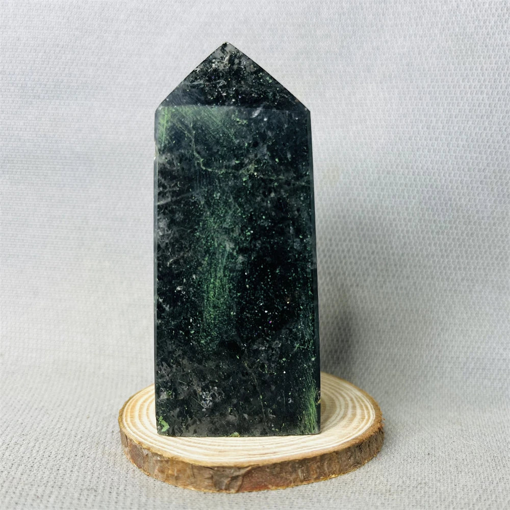 Black Tourmaline Tower Rainbow Crystal Epidote Crystal wand Stone Healing Spiritual Decoration Gift Witchcraft Meditation