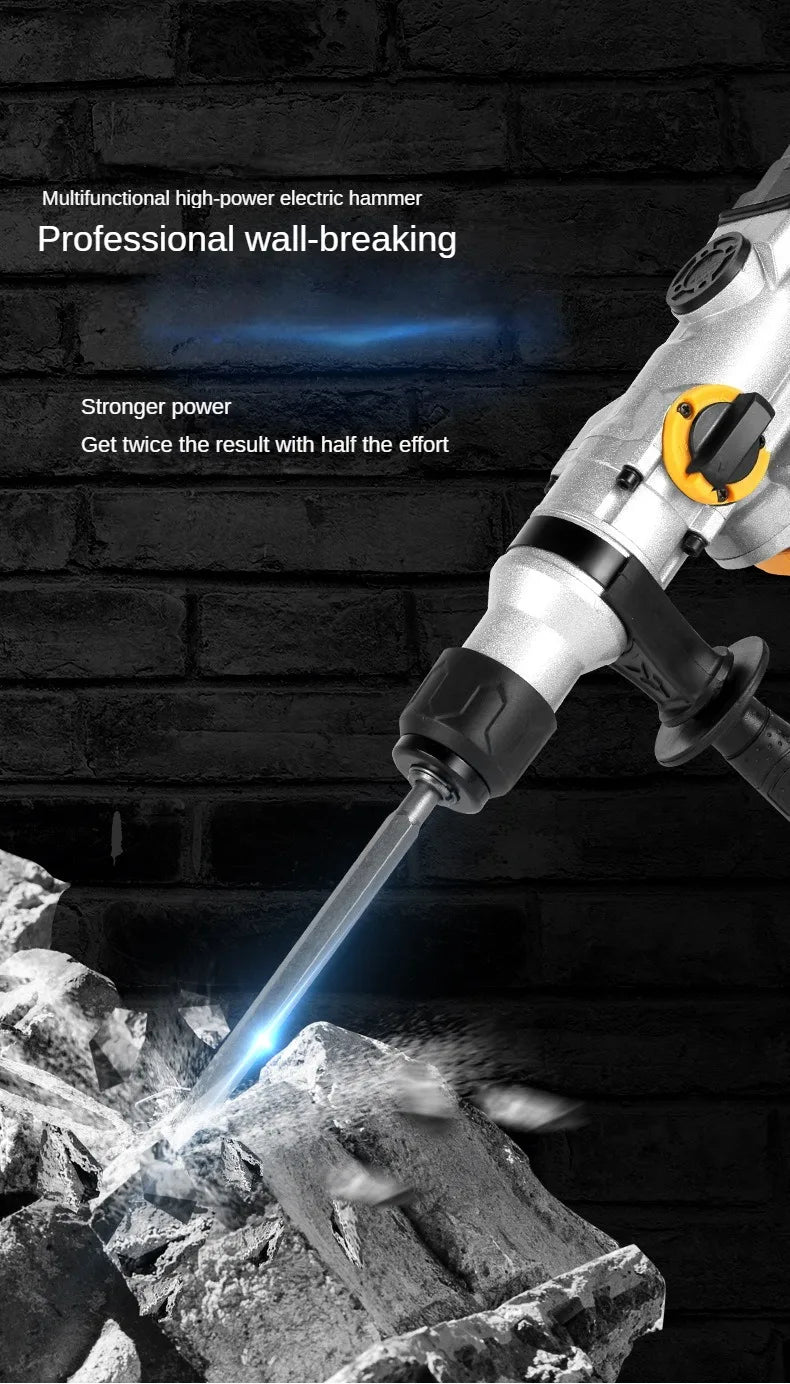 RockHollow Supply Co. Industrial Grade Professional All Copper Electric Hammer Multifunctional Impact Drill Household Specialized Concrete Tool