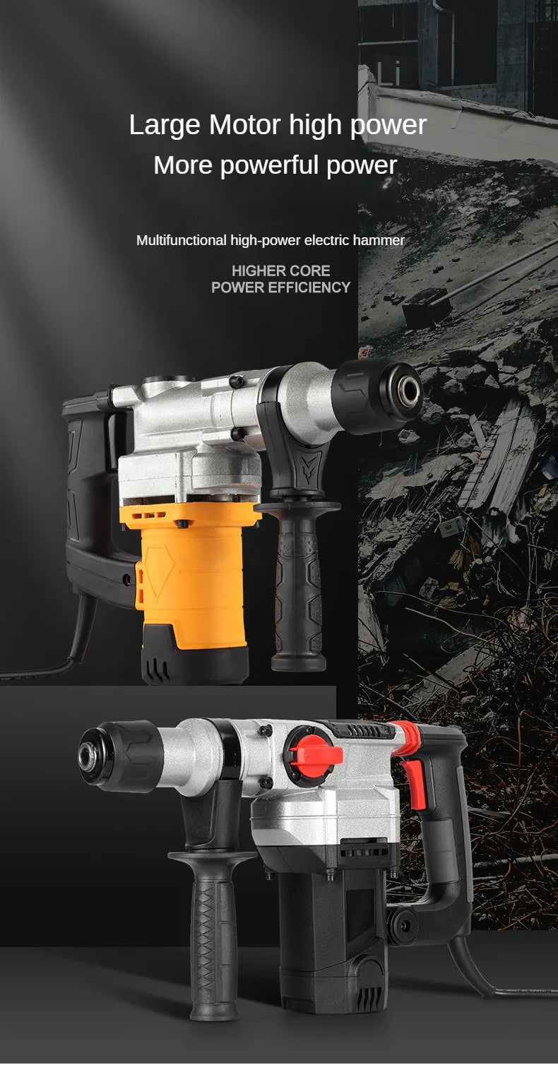 RockHollow Supply Co. Industrial Grade Professional All Copper Electric Hammer Multifunctional Impact Drill Household Specialized Concrete Tool