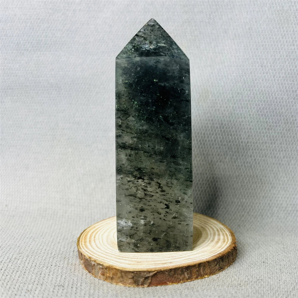 Black Tourmaline Tower Rainbow Crystal Epidote Crystal wand Stone Healing Spiritual Decoration Gift Witchcraft Meditation