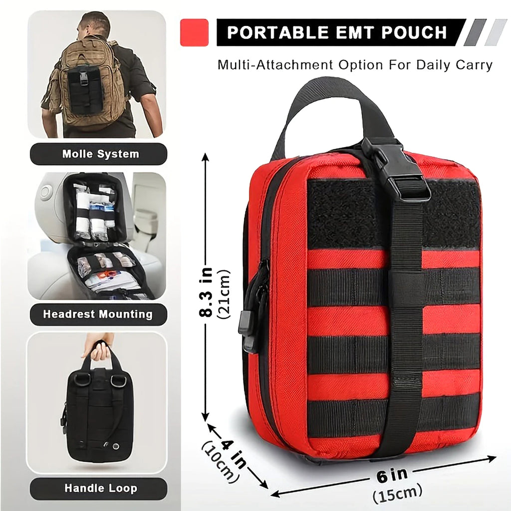 247 Ultimate Survival First Aid Kit - Professional grade equipment with scissors, tweezers and more for outdoor, workplace