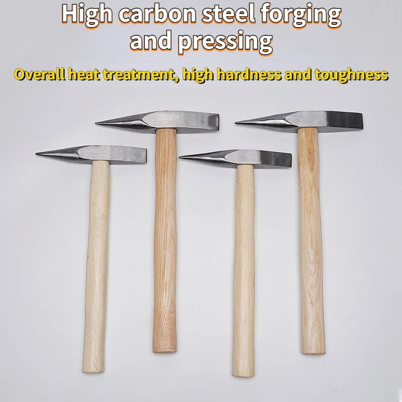 Pointed Flat Head 2 In 1 Rock Pick Geological Hammer Wood Handle Welding Rust Removal Chipping Hammer Geogogy Exploration Tools