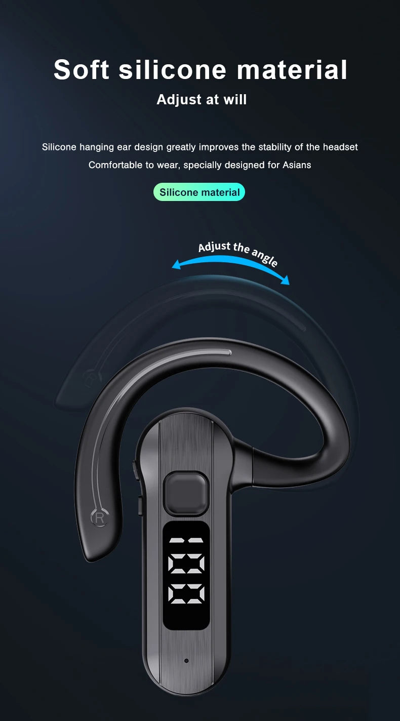 M26 Bone Conduction Wireless Headset Bluetooth 5.2 High Power Digital Display Voice Control To Answer Earless Business Headset