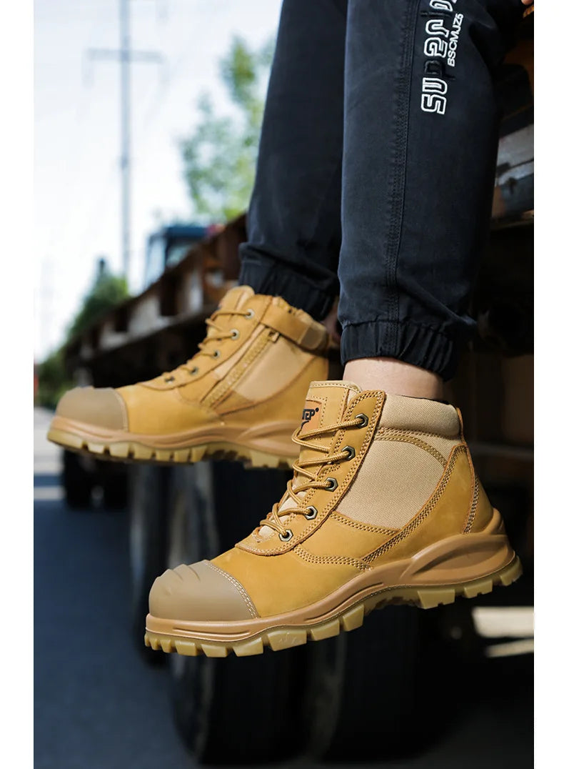 ROCKROOSTER Hiking Shoes Men Waterproof Hunting Boots Leather Safety Shoes Tactical Ankle steel toe Sneakers trekking Boots