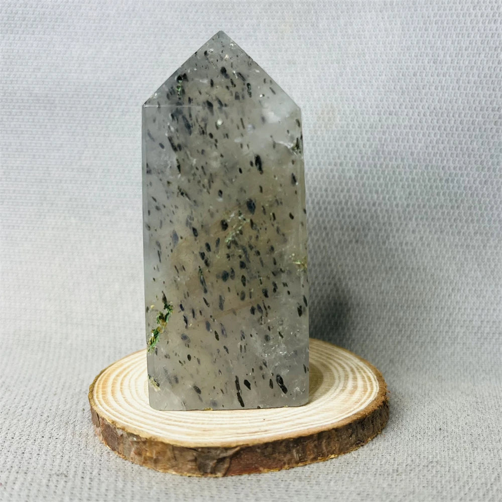 Black Tourmaline Tower Rainbow Crystal Epidote Crystal wand Stone Healing Spiritual Decoration Gift Witchcraft Meditation
