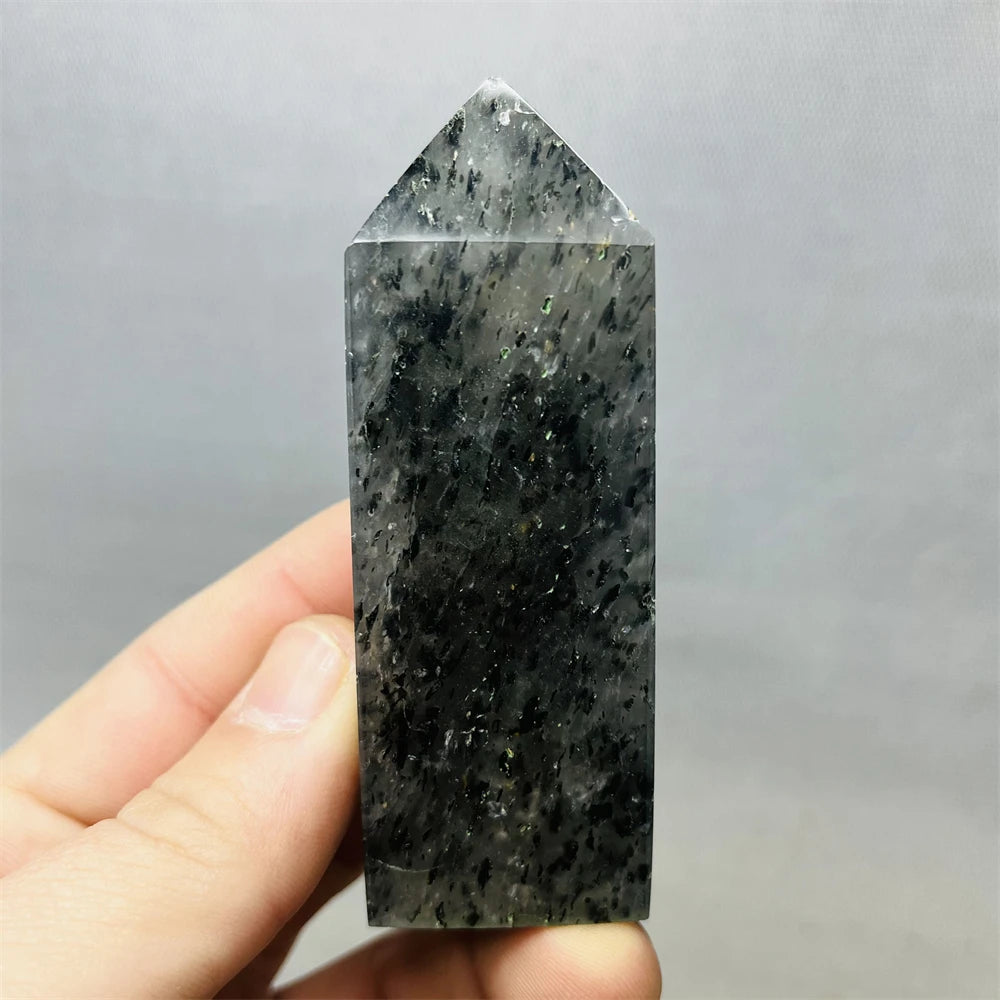 Black Tourmaline Tower Rainbow Crystal Epidote Crystal wand Stone Healing Spiritual Decoration Gift Witchcraft Meditation
