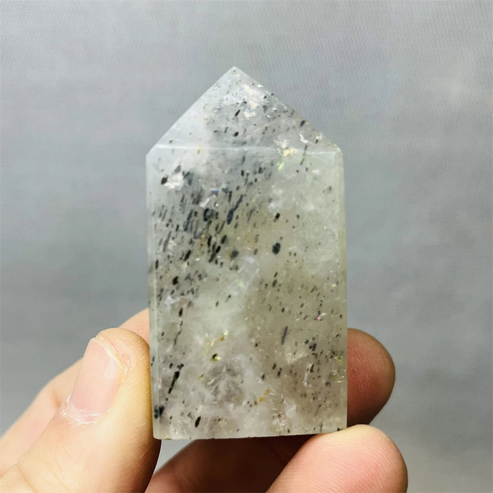 Black Tourmaline Tower Rainbow Crystal Epidote Crystal wand Stone Healing Spiritual Decoration Gift Witchcraft Meditation