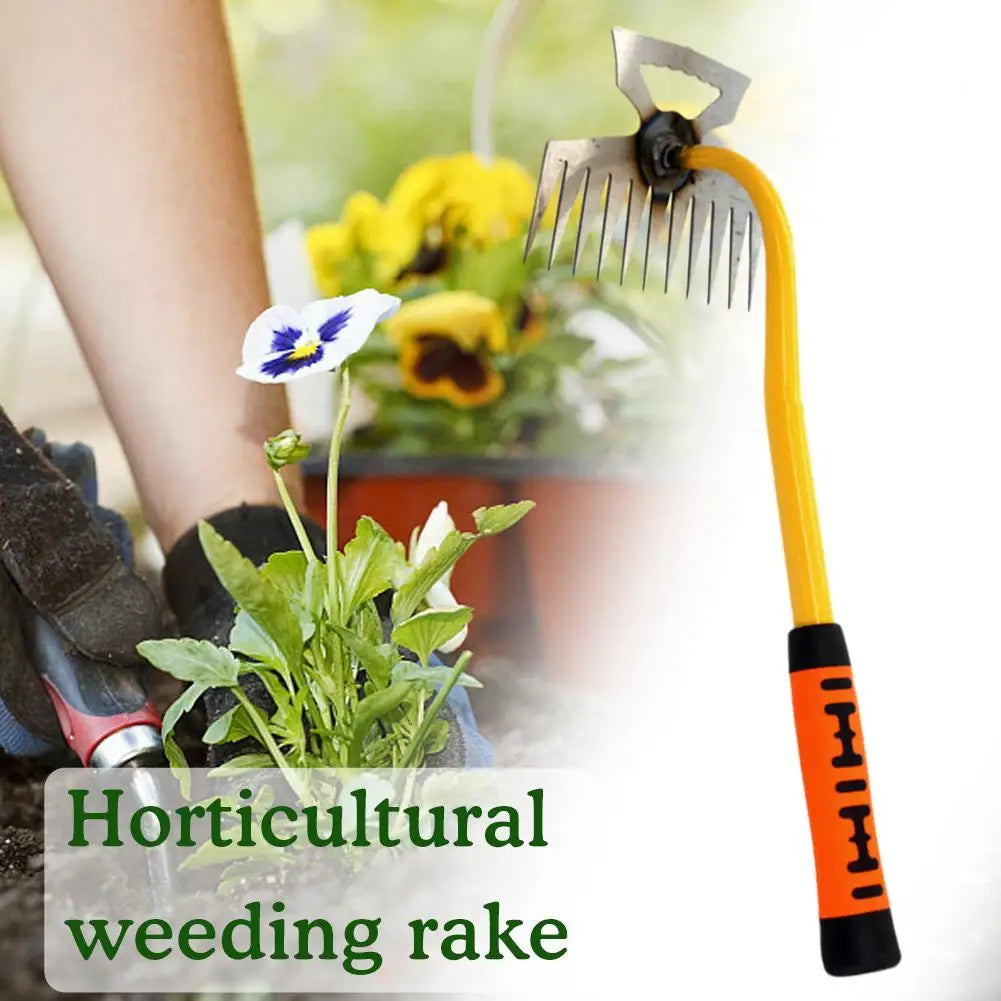 11 teeth Multi-function Weeder Grass Pot Soil Weeding Tool Manganese Steel Manual Excavator Refurbished Garden Land Herb Supply