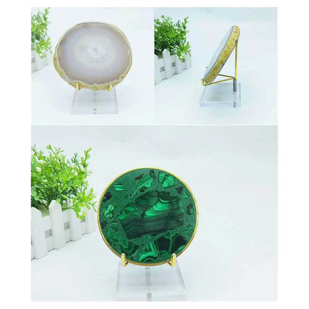 Metal Mineral Display Glassball Base Stand With Acrylic Base For Crystal Ball Base Stone Shelf
