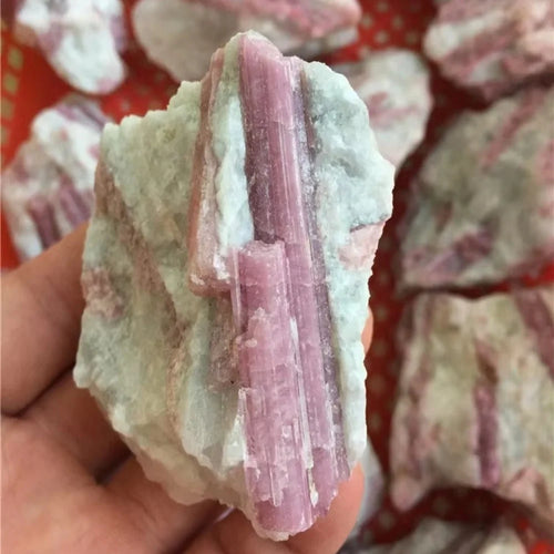 100% Natural Pink Tourmaline Crystal Mineral Irregular Rough Stone Specimen Rock Rare Original Reiki Chakra Home Room Decor 1pc