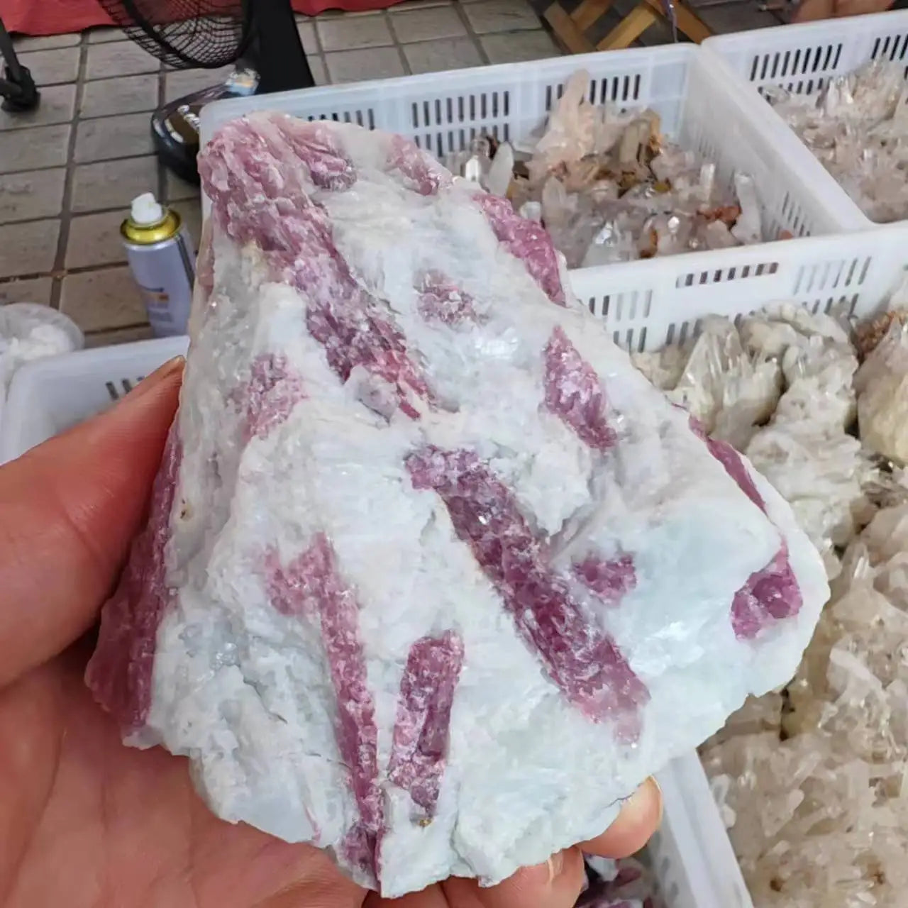 Natural Pink Tourmaline Crystal Mineral Irregular Crushed Rock Specimen Rare Original Home Decoration