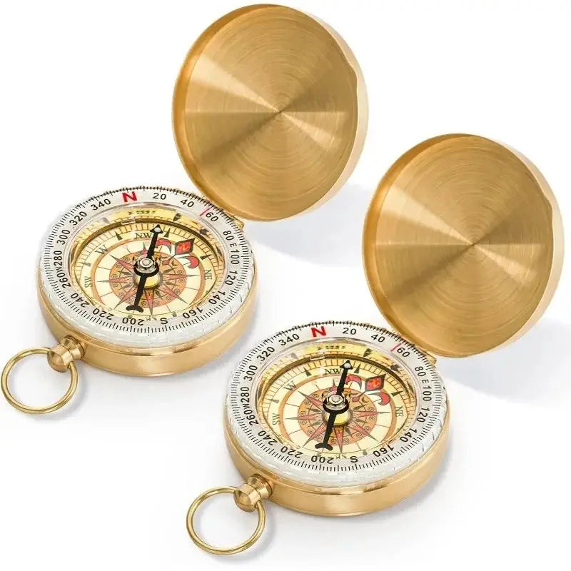 Outdoor Compass stainless steel Multifunctional Mountaineering Camping Hiking Mini Luminous Retro Flip Compasses Outdoor Tool