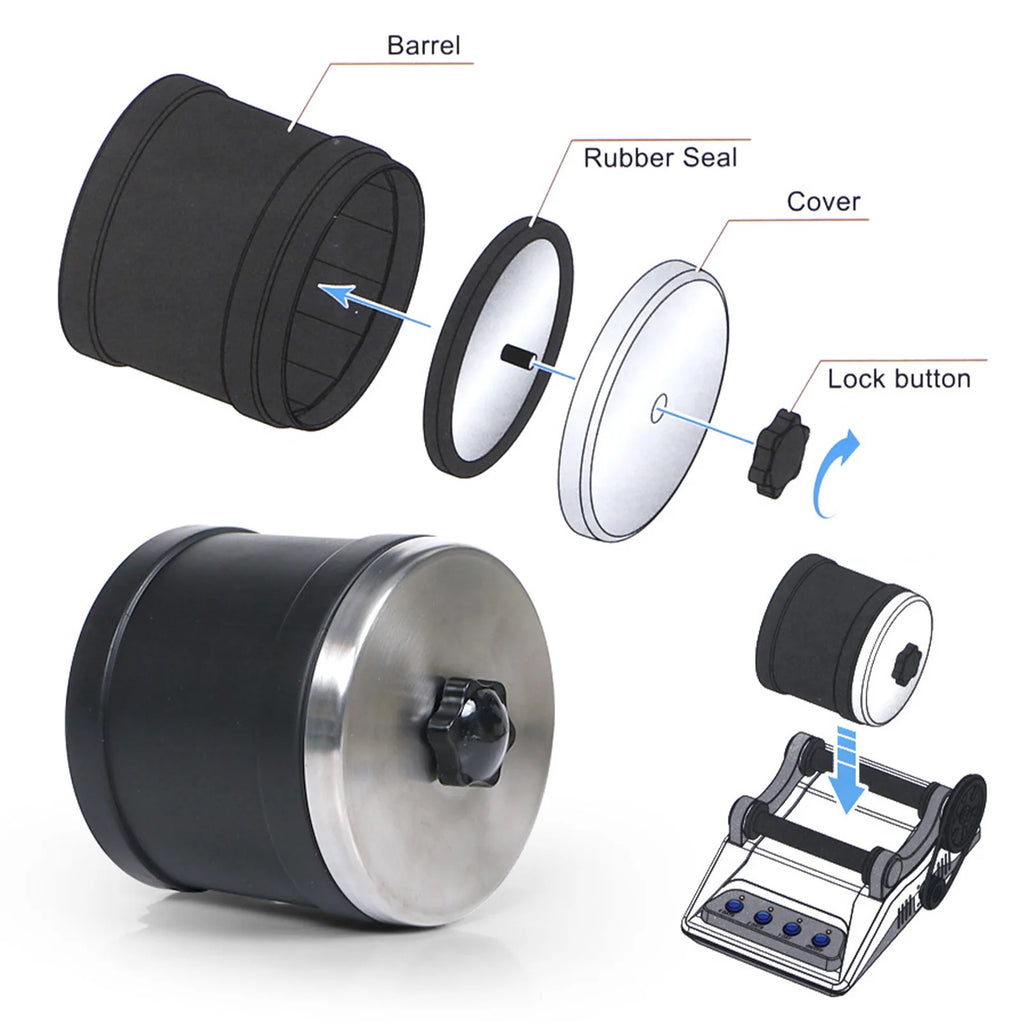 HS-403 Rock Tumbler Kit DIY Electric Rock Tumbler Toy with Rough Gemstones Polishing Grits for Adult Kids Polishing Machine