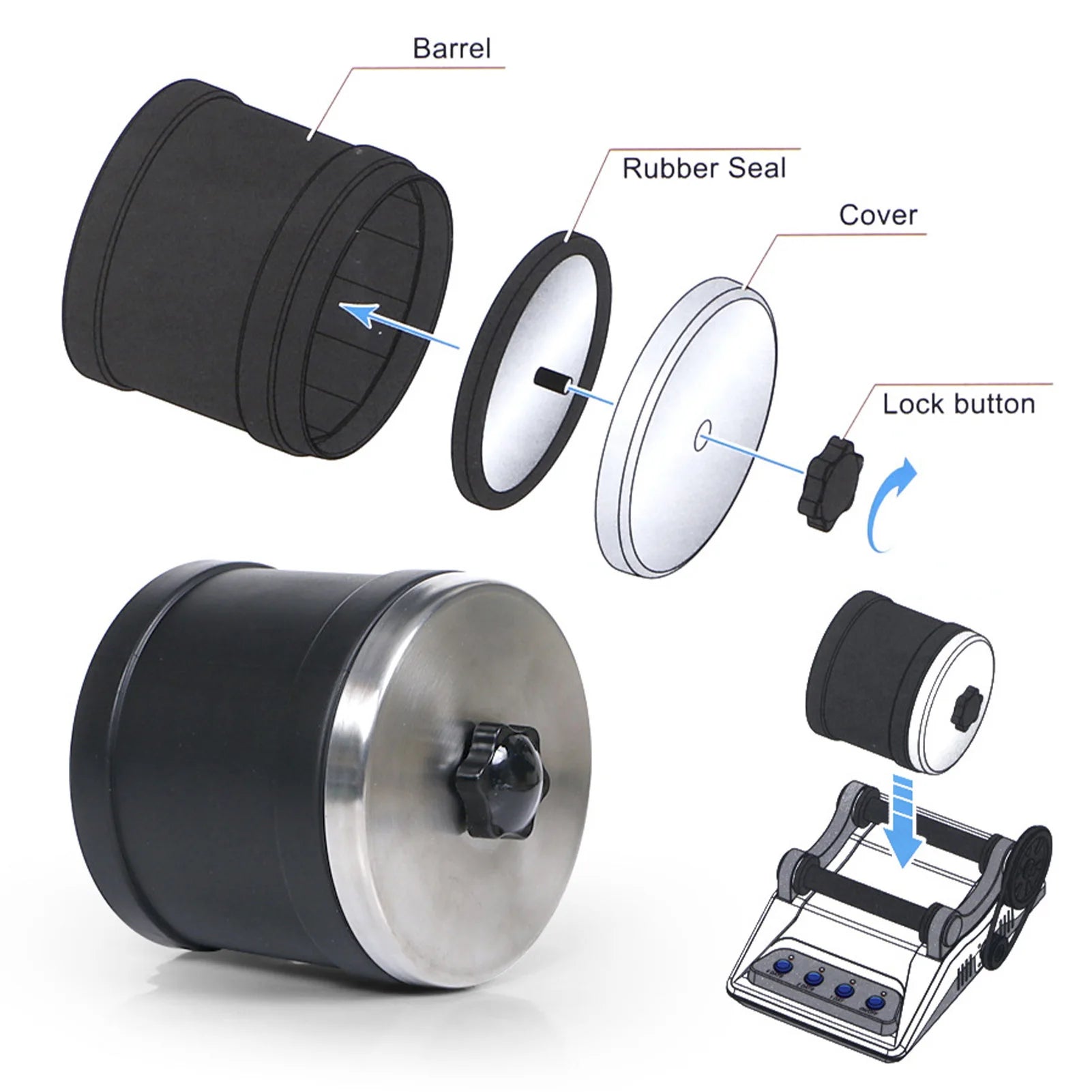 HS-403 Rock Tumbler Kit DIY Electric Rock Tumbler Toy with Rough Gemstones Polishing Grits for Adult Kids Polishing Machine