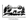 Moose Family Metal Wall Art, Rustic Mountain Lake Silhouette, Iron Wildlife Decor for Cabin Home Patio, Nature Hunting Gift