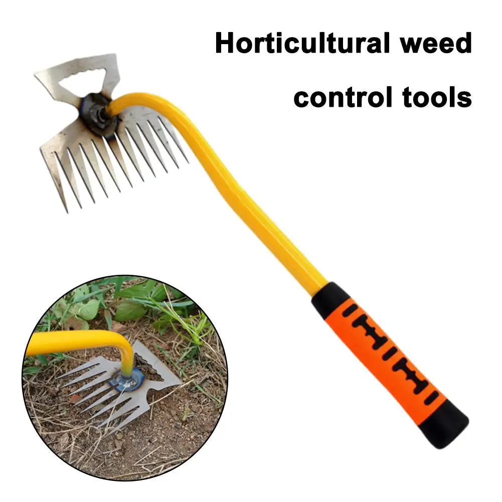 11 teeth Multi-function Weeder Grass Pot Soil Weeding Tool Manganese Steel Manual Excavator Refurbished Garden Land Herb Supply